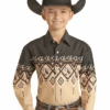Boy's Panhandle Brown Long Sleeve Shirt #PHBSOSR0AK