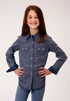 Girl's Roper Snap Front Shirt #03-080-0064-0771BU