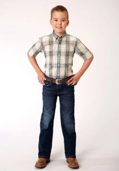 Boy's Roper Button Down Shirt #03-031-0378-4047 -Western Kidz Sales 189a5fa420b2cd9b474441df586febcf