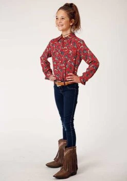 Girl's Roper Red Print Long Sleeve #03-080-0590-4062RE -Western Kidz Sales 202820dcda43fc5a71635c7b898a0104