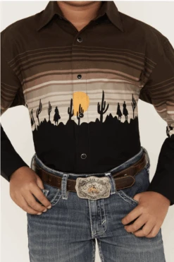 Boy's Panhandle Ombre Snap Long Sleeve Shirt #PHBSOSR0AM -Western Kidz Sales 232a6f9919c642e72e3801c5edd913a1