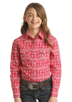 Girl's White Label Snap Front Shirt #WLGSOSR0N1