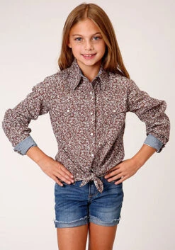 Girl's Roper Snap Front Shirt #03-080-0064-4044BR -Western Kidz Sales 260749e1c7b53c1d306c6d6edbcf4e21