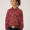 Girl's Roper Red Print Long Sleeve #03-080-0590-4062RE -Western Kidz Sales 2a15d9c90e4518e8da821096454c978e