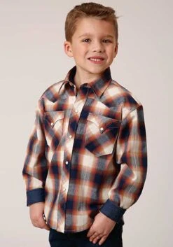 Boy's Roper Plaid Long Sleeve #03-030-0062-1008