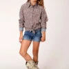 Girl's Roper Snap Front Shirt #03-080-0064-4044BR -Western Kidz Sales 3b6d5c9caa3e516e7661516c4e3f4d17