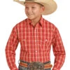 Boy's Panhandle Red & White Plaid Long Sleeve #C0S9352 -Western Kidz Sales 4ab1e0c2186d238a0e7e5438a431b6ce