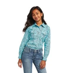 Girl's Ariat R.E.AL. Bucking Bronc Snap Front Shirt #10040631