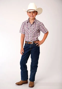 Boy's Roper Snap Front Shirt #01-031-0101-4028WH -Western Kidz Sales 5fe3495be575097bd26b90450ed555f6