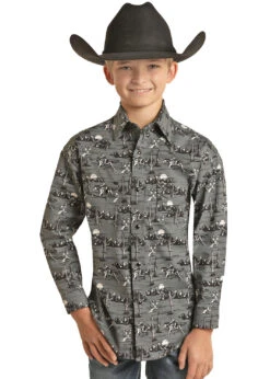 Boy's Rock & Roll Cowboy Snap Front Shirt #RRBSOSR08R