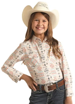 Girl's Rough Stock Snap Front Shirt #RSGSOSRZDL