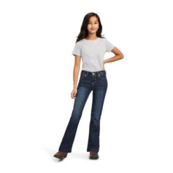Girl's Ariat R.E.A.L. Trouser Maggie Wide Leg Jean #10041104 -Western Kidz Sales 7418e07da011ec0ba06464e885523e95