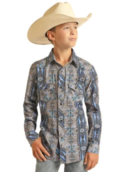 Boy's Rock & Roll Cowboy Snap Front Shirt #RRBS2SRZ7Y