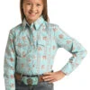 Girl’s White Label Snap Front Shirt #WLGSOSR1GR -Western Kidz Sales 8664c4c7abf2b3bfedfb1717268d6b8a