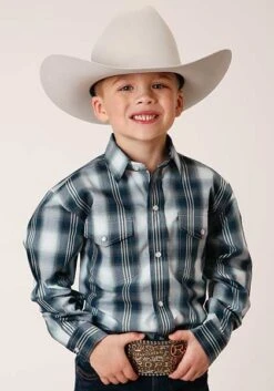 Boy's Roper Plaid Snap Front Shirt #03-030-0278-1047