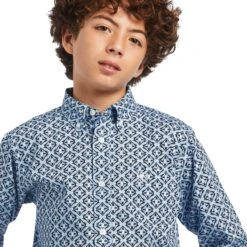 Boy's Ariat Farhan Classic Fit Button Down Shirt #10040738 -Western Kidz Sales 994edc0d1ba397804672b3efec78e93a
