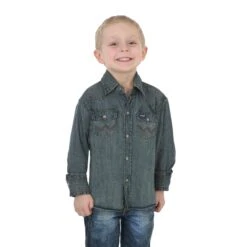 Boy's Wrangler Snap Front Shirt #BS1039W