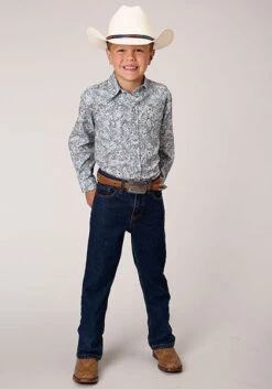 Boy's Roper Snap Front Shirt #03-030-0064-4042BU -Western Kidz Sales a0542ca82f30465d0e6f989e9f36cbef