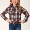 Girl's Roper Brown Plaid Snap Long Sleeve #03-080-0062-1007 -Western Kidz Sales a8f9b5b939dc7dff6e0e76ca0a6d0a5a