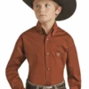 Boy's Panhandle Solid Button Down Shirt #PSBSODRZ2N -Western Kidz Sales a9a46e6572f8494eddedda1d04e0809a