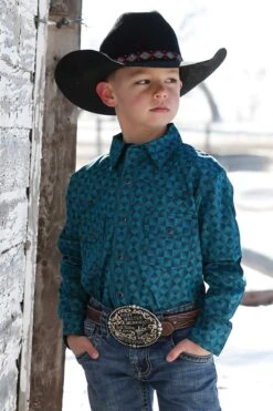 Boy's Cinch Snap Front Shirt #MTW7020089TEA
